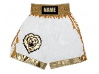 Personalized White Gold Boxing Shorts : KNBXCUST-2046